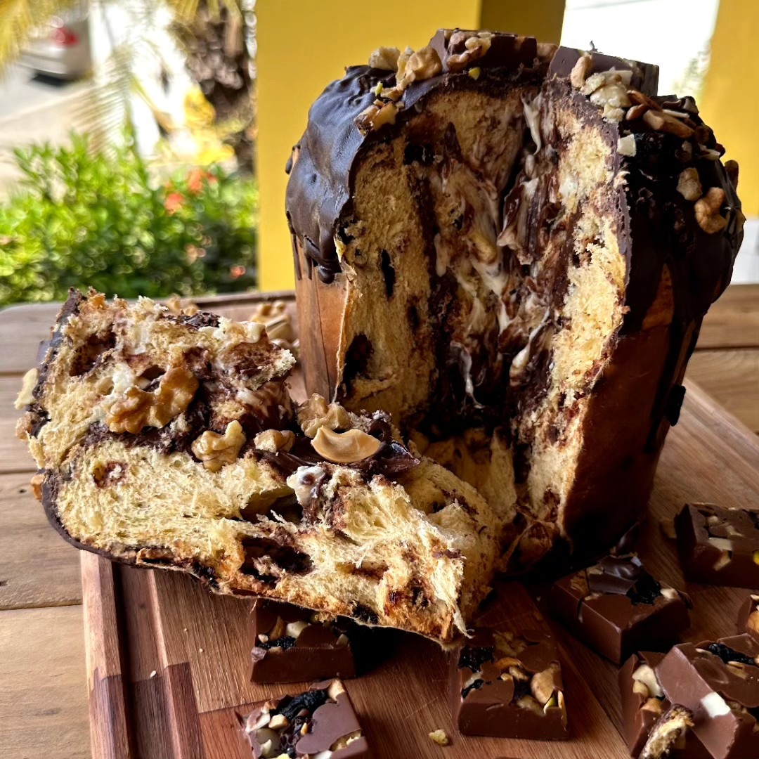 Panettone leite ninho com Nutella